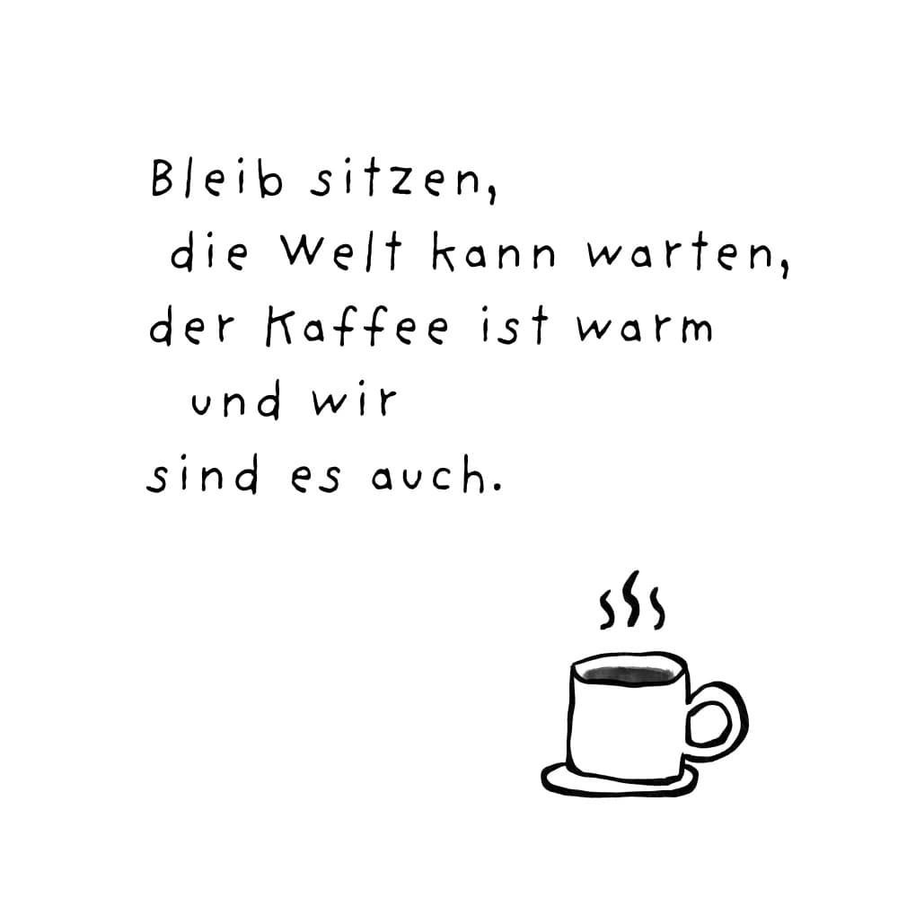 Die Welt kann warten - Liebe und Kaffee by Ohkimiko — canvas wall art