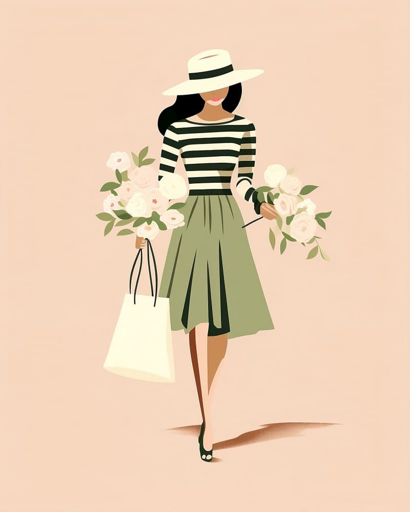 Lady In Stripes.png by Emiliano Deificus — canvas wall art