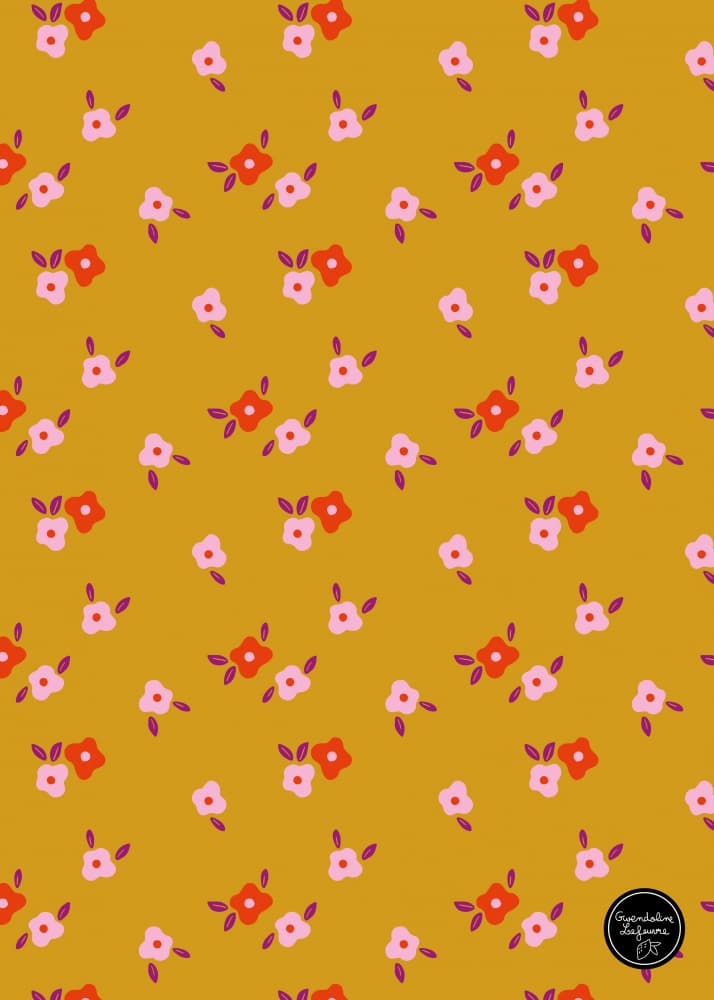 Sweet Tiny Flowers by Gwendoline Lefeuvre — canvas wall art