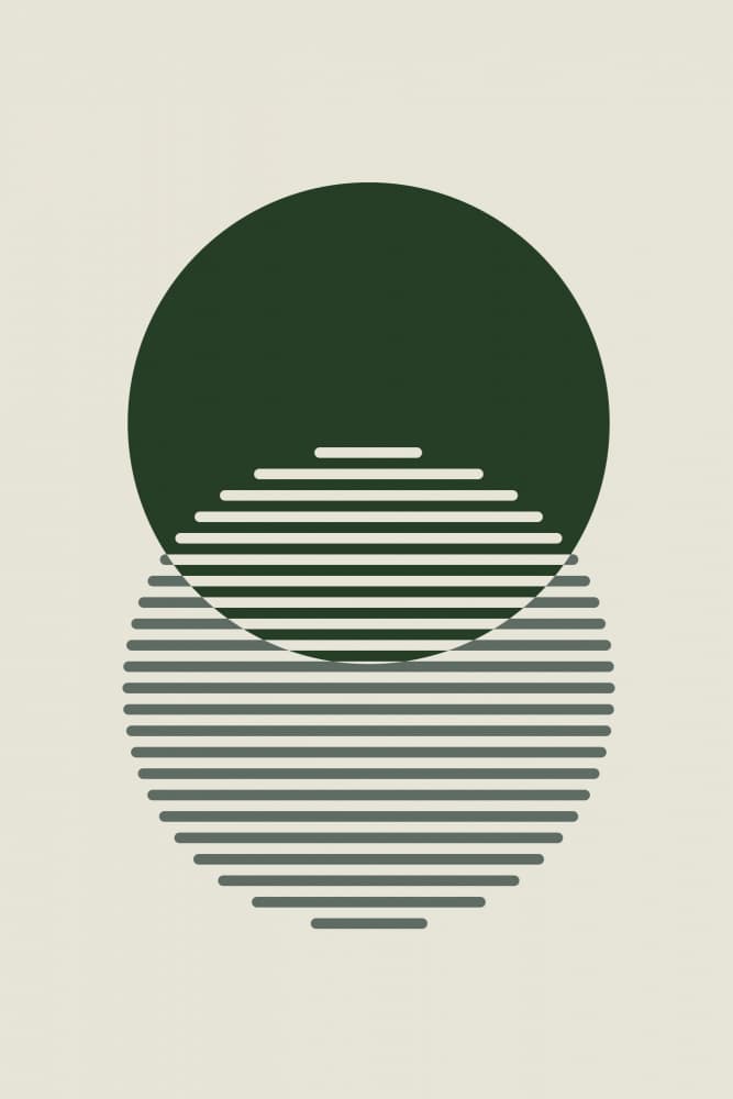 Green Abstract Sun by jay stanley — canvas wall art
