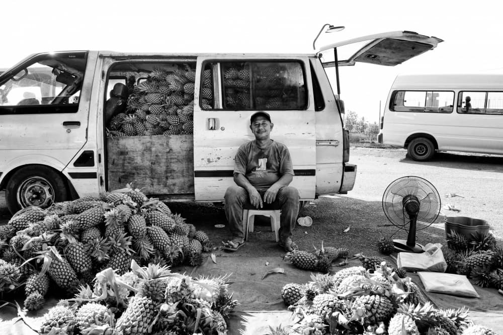 Pineapple Street Vendor by Kieron Long — canvas wall art