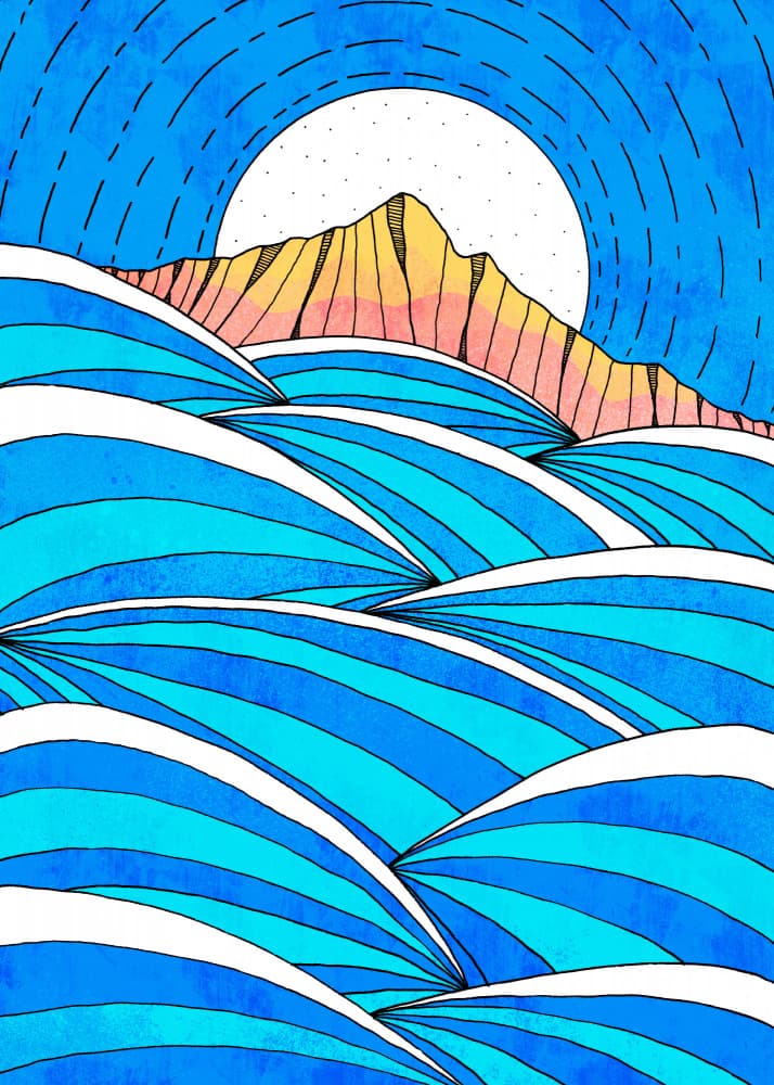 Sunrise Mountain Waves by Stephen Wade — canvas wall art