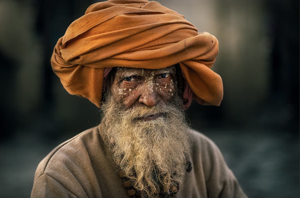 Contemplative Sadhu Portrait by Waldemar Szmidt — canvas wall art