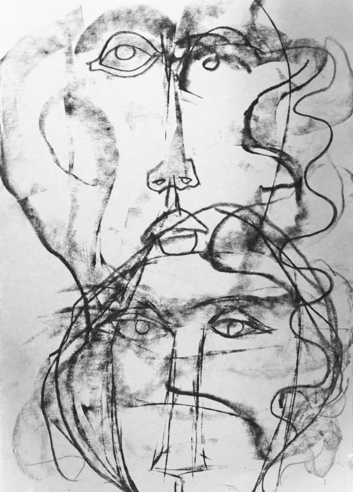 Abstract Overlapping Faces by Doris Schmitz — canvas wall art