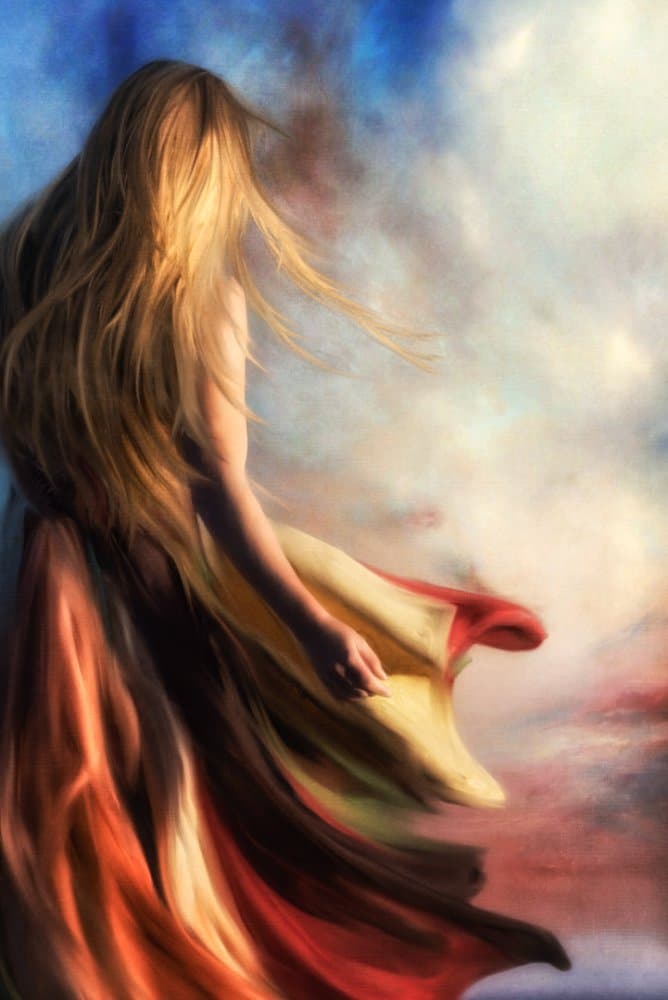 Ethereal Woman Golden Light by Charlaine Gerber — canvas wall art