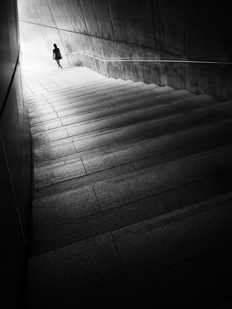 Ascending Concrete Stairs by Swen MUN — canvas wall art