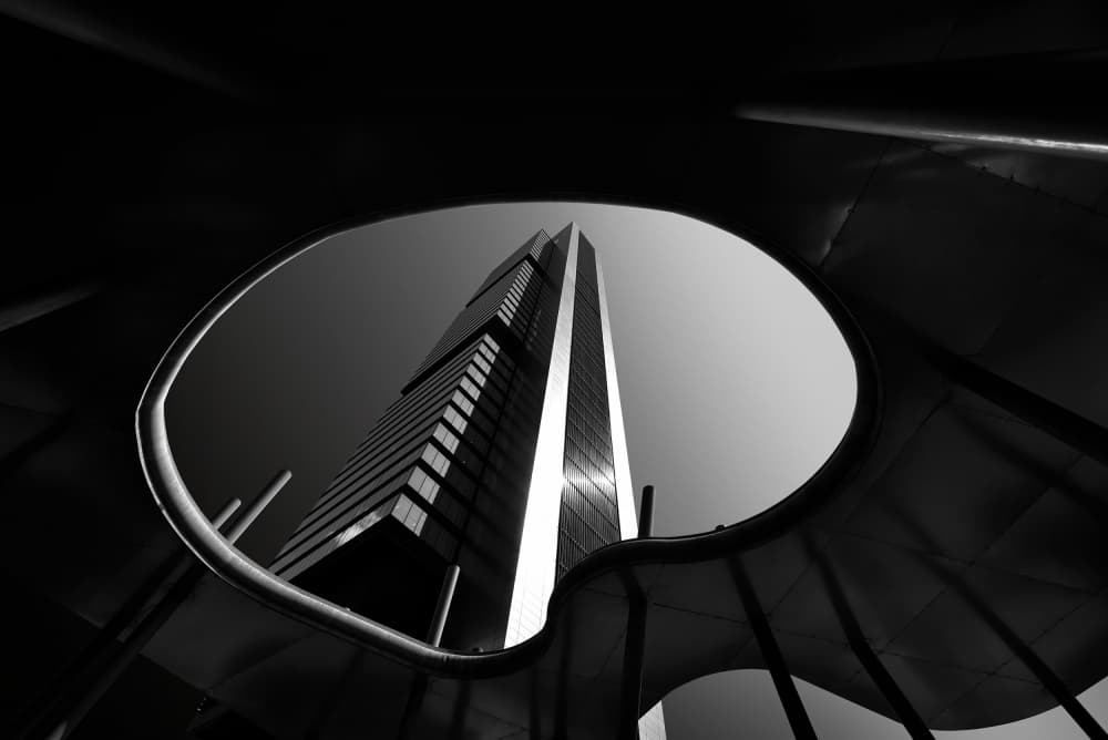 Modern Skyscraper Perspective by Jorge Pimenta — canvas wall art