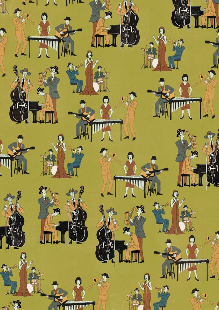 Swinging Jazz Ensemble by Nicholas — canvas wall art