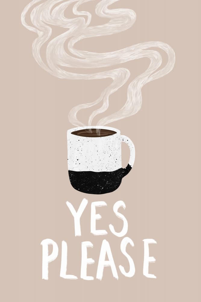 Hot Coffee Yes Please by EMELIEmaria — canvas wall art
