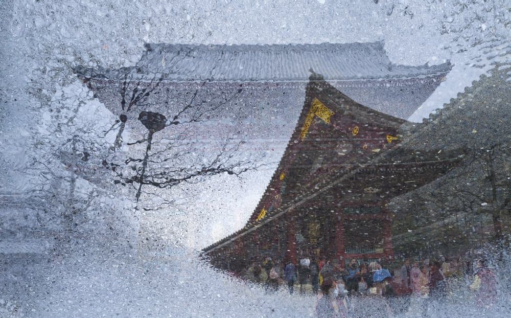 Japanese Temple Reflection by Larry Deng APA — canvas wall art
