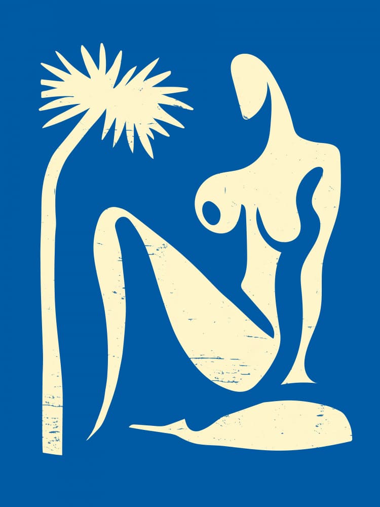 Tropical Nude Woman by The Printable Studio — canvas wall art