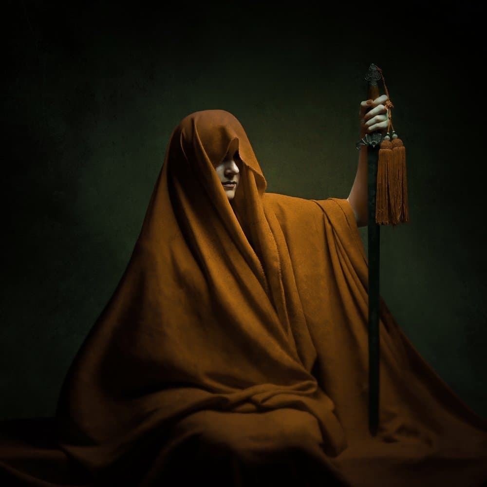 Silent Cloaked Warrior by Moein Hasheminasab — canvas wall art