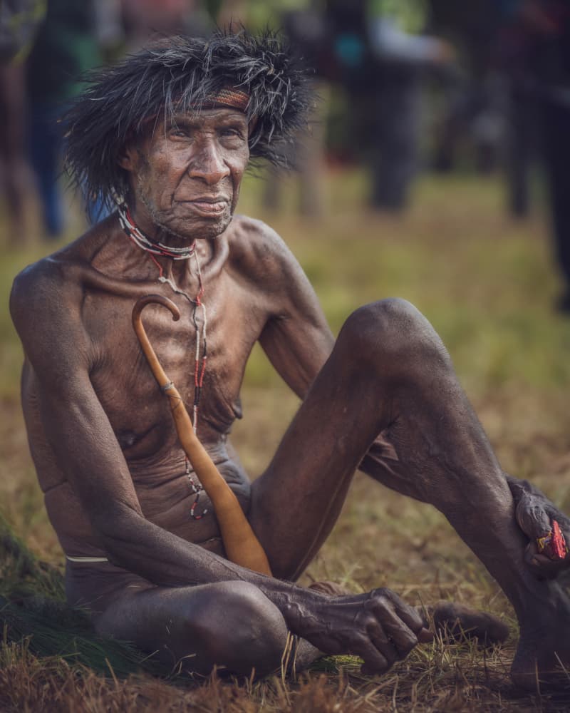 Indigenous Man Portrait by HIRAK BHATTACHARJEE — canvas wall art
