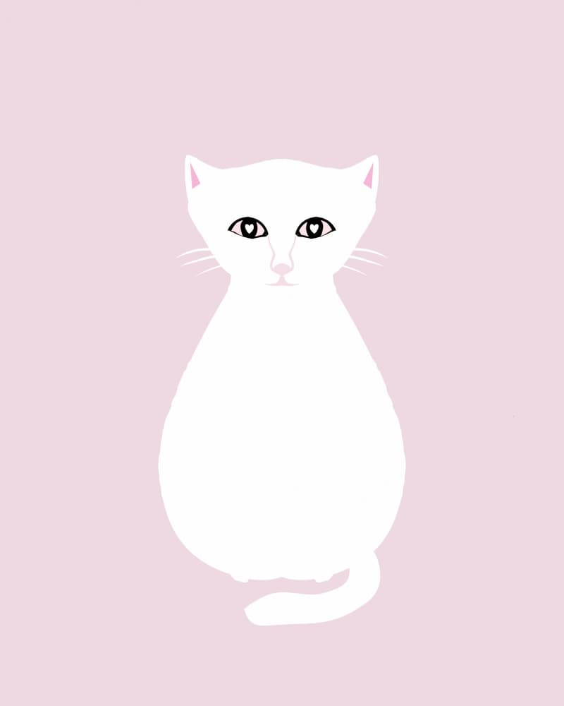 Sweet Pink Cat by Josie George — canvas wall art