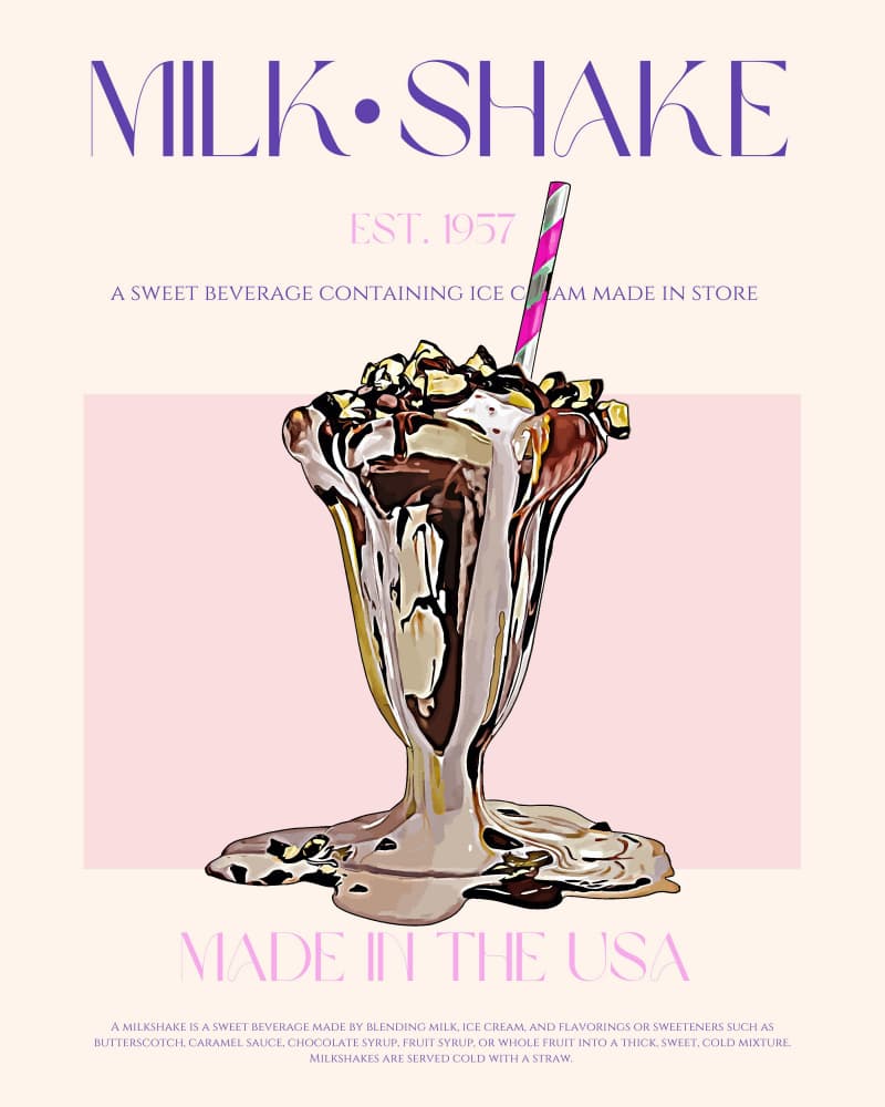 Pink Milkshake Indulgence by Nazma Khokhar — canvas wall art