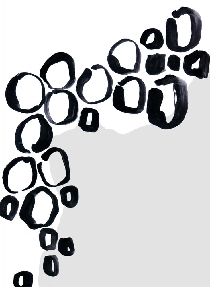Abstract Ink Shapes by Rosana Laiz Blursbyai — canvas wall art