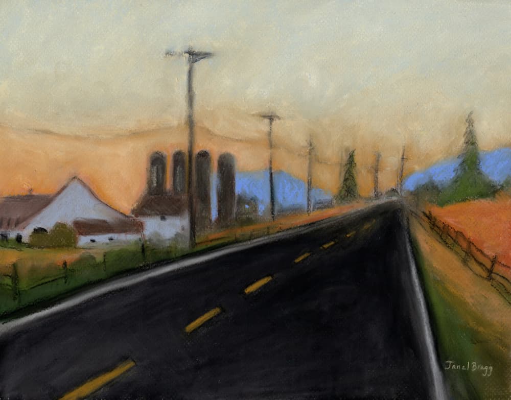 Golden Hour Country Road by Janel Bragg — canvas wall art
