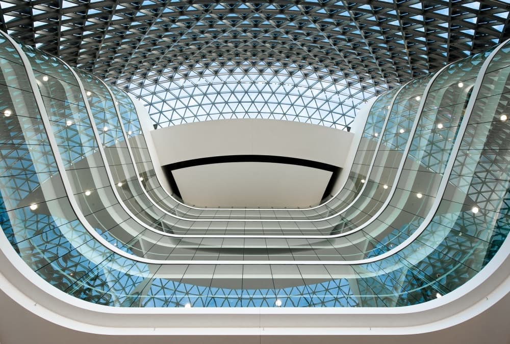 Modern Glass Atrium by Wayne Pearson — canvas wall art