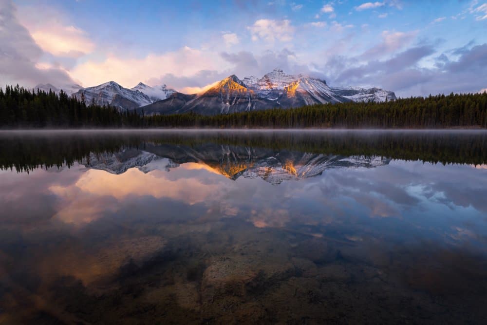 Golden Mountain Reflection by Yongnan Li (李永男) — canvas wall art