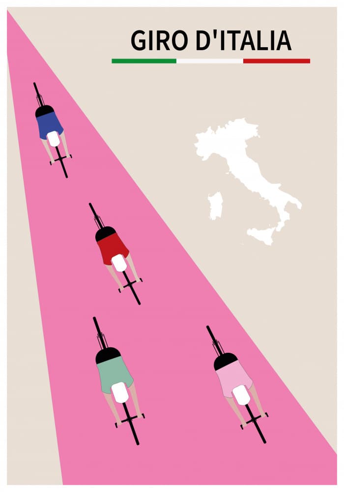 Italian Cycling Race by Paperago — canvas wall art