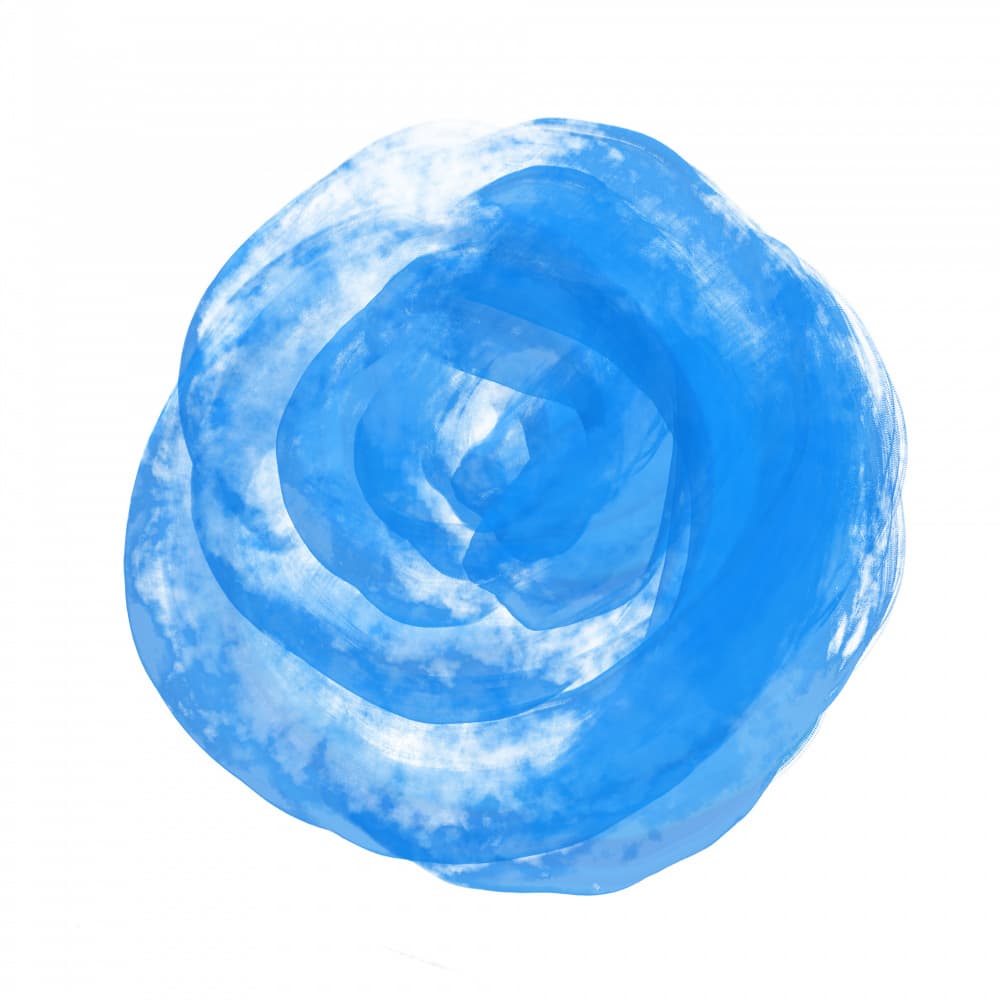 Blue Watercolor Swirl by Martina — canvas wall art