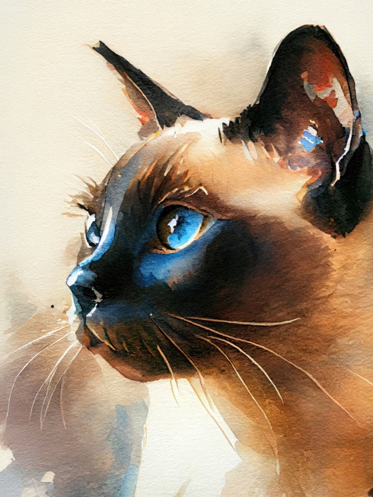 Blue Eyed Siamese Cat by Justyna Jaszke — canvas wall art