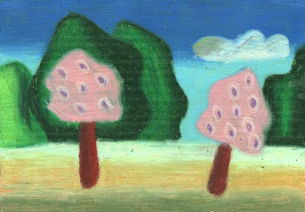 Whimsical Pink Tree Landscape by Kulik — canvas wall art
