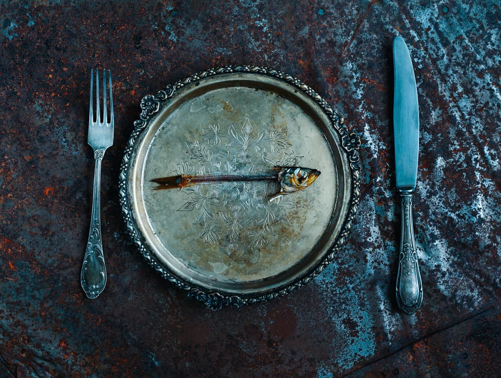 Eaten Fish Still Life by Karina Aleksandrova — canvas wall art