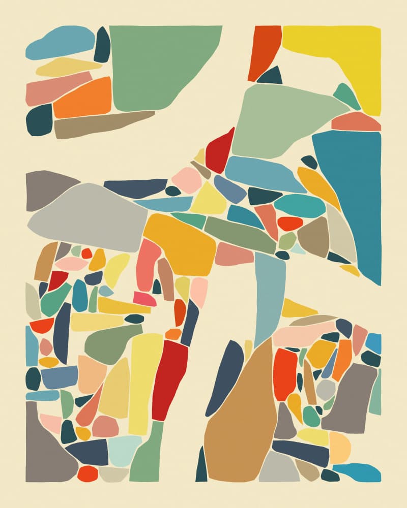 Vibrant Abstract Mosaic by Jazzberry Blue — canvas wall art