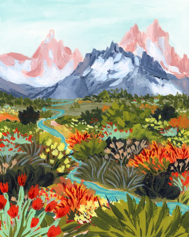 Vibrant Mountain Landscape by Sarah Gesek — canvas wall art