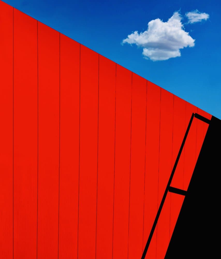 Geometric Red Wall Sky by Arnon Orbach — canvas wall art