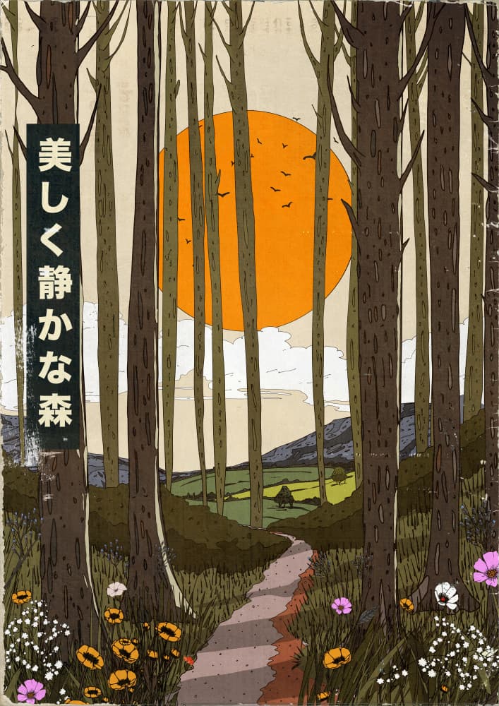 Serene Forest Sunset Path by Nicholas — canvas wall art