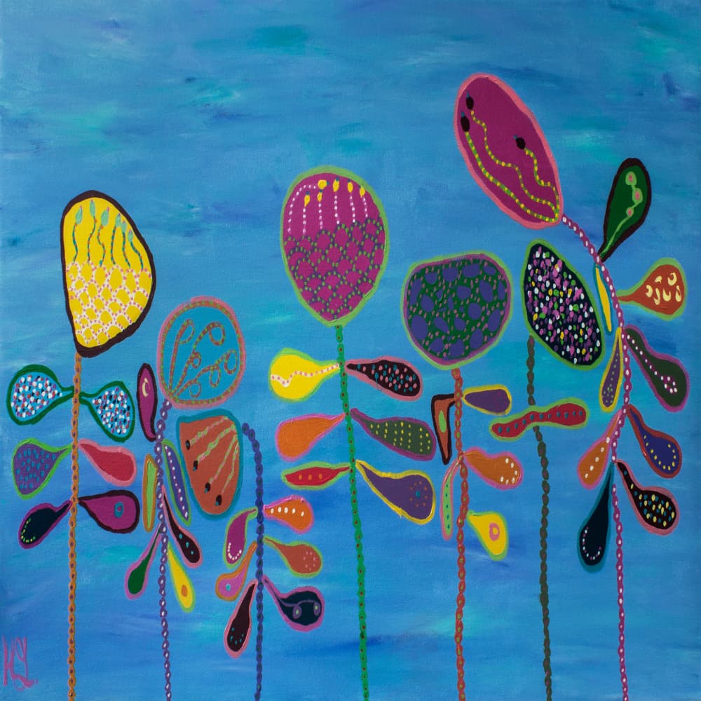 Vibrant Abstract Garden by Helen Joynson — canvas wall art