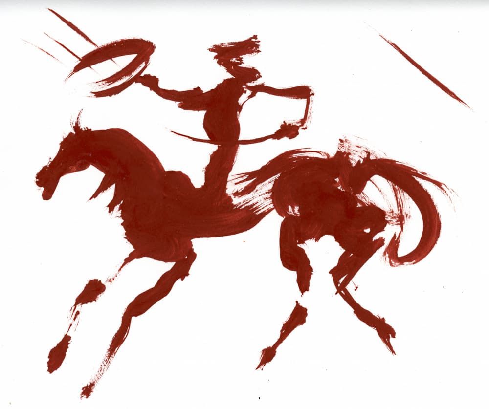 Galloping Western Rider by Kanat Ibragimov — canvas wall art
