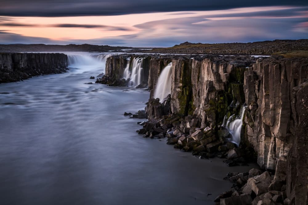 Twilight Canyon Waterfall by Sus Bogaerts — canvas wall art