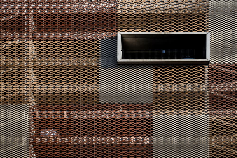 Geometric Mesh Facade by Linda Wride — canvas wall art