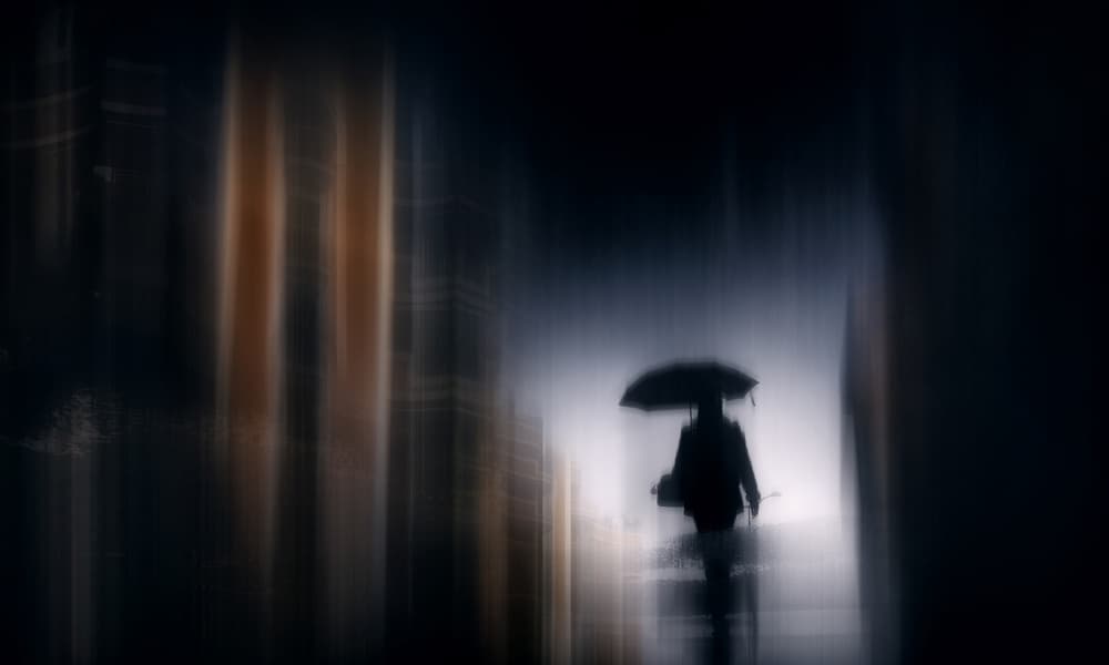 Rainy City Solitude by Antonio Grambone — canvas wall art