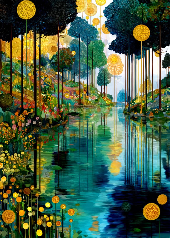 Enchanted Forest River by Justyna Jaszke — canvas wall art