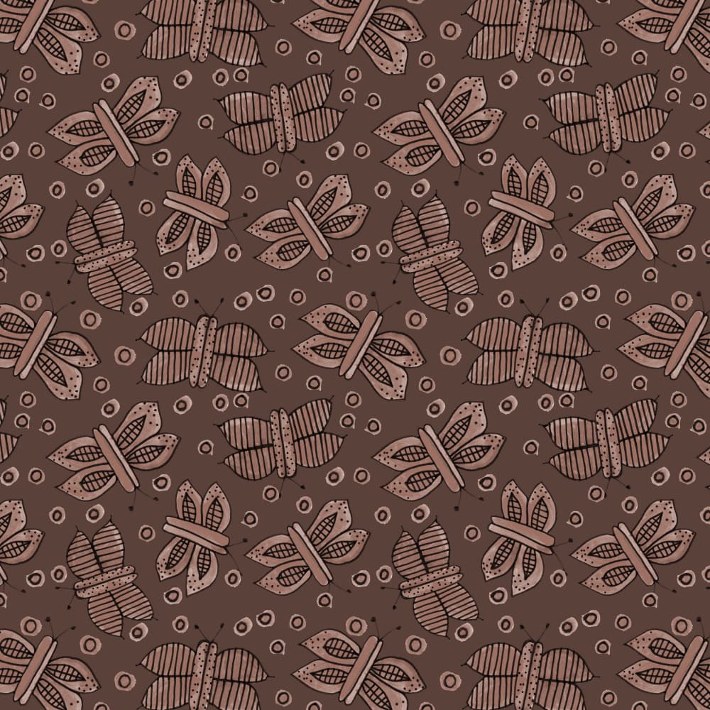 Brown Tribal Butterflies by Michele Channell — canvas wall art