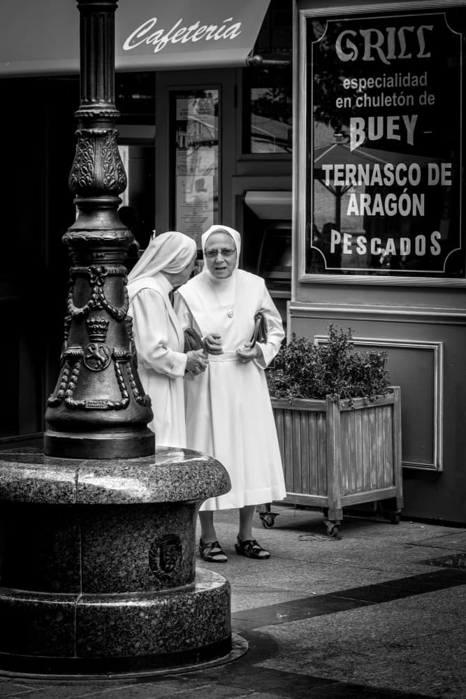 Nuns on City Street by Fernando Silveira — canvas wall art
