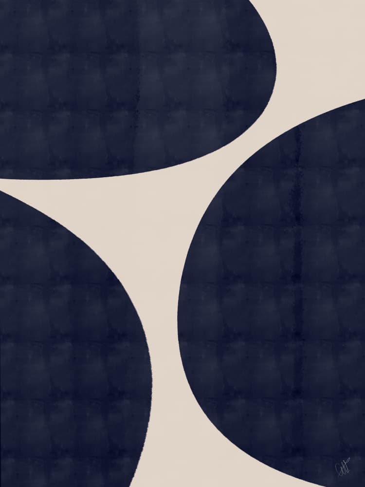 Organic Blue Curves by Anne-Marie Volfova — canvas wall art