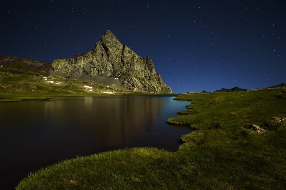 Moonlit Mountain Lake by David Martin Castan — canvas wall art