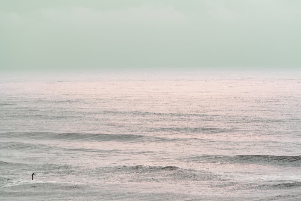Solitary Surfer Ocean Morning by Tal Paz-Fridman — canvas wall art