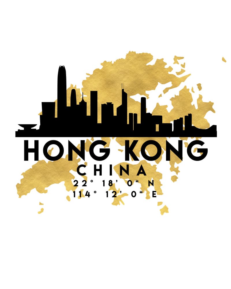 Hong Kong Gold Map by Emiliano Deificus — canvas wall art