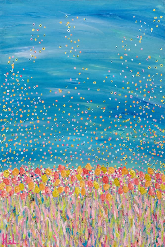 Blooming Confetti Sky by Helen Joynson — canvas wall art