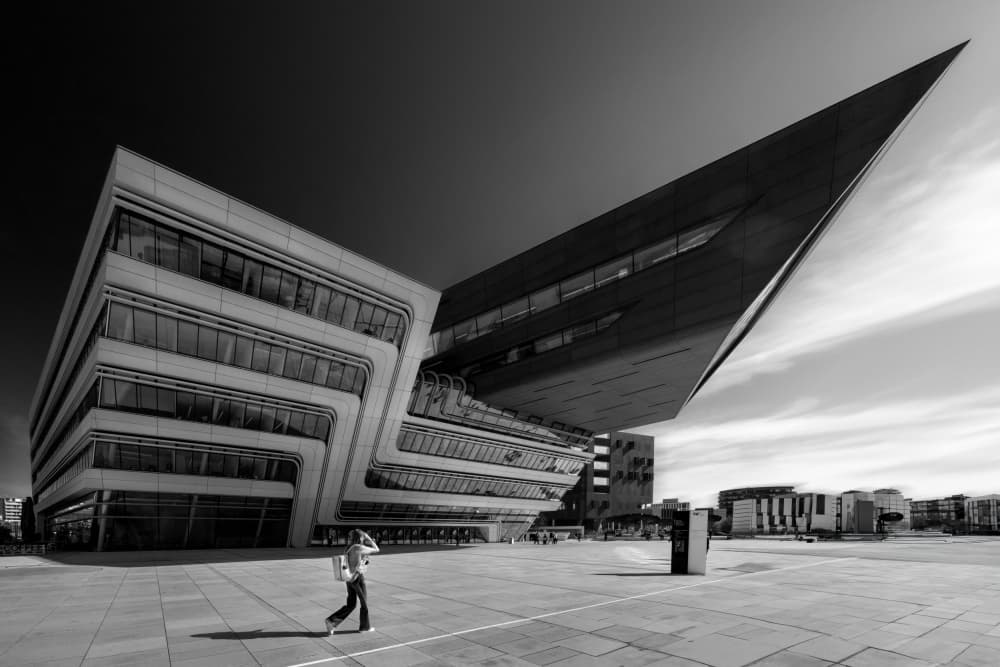 Modern Geometric Building by Jianping Yang — canvas wall art