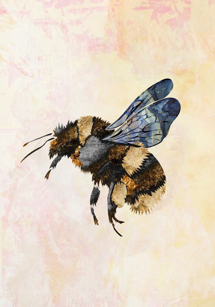 Artistic Flying Bumblebee by Sarah Manovski — canvas wall art