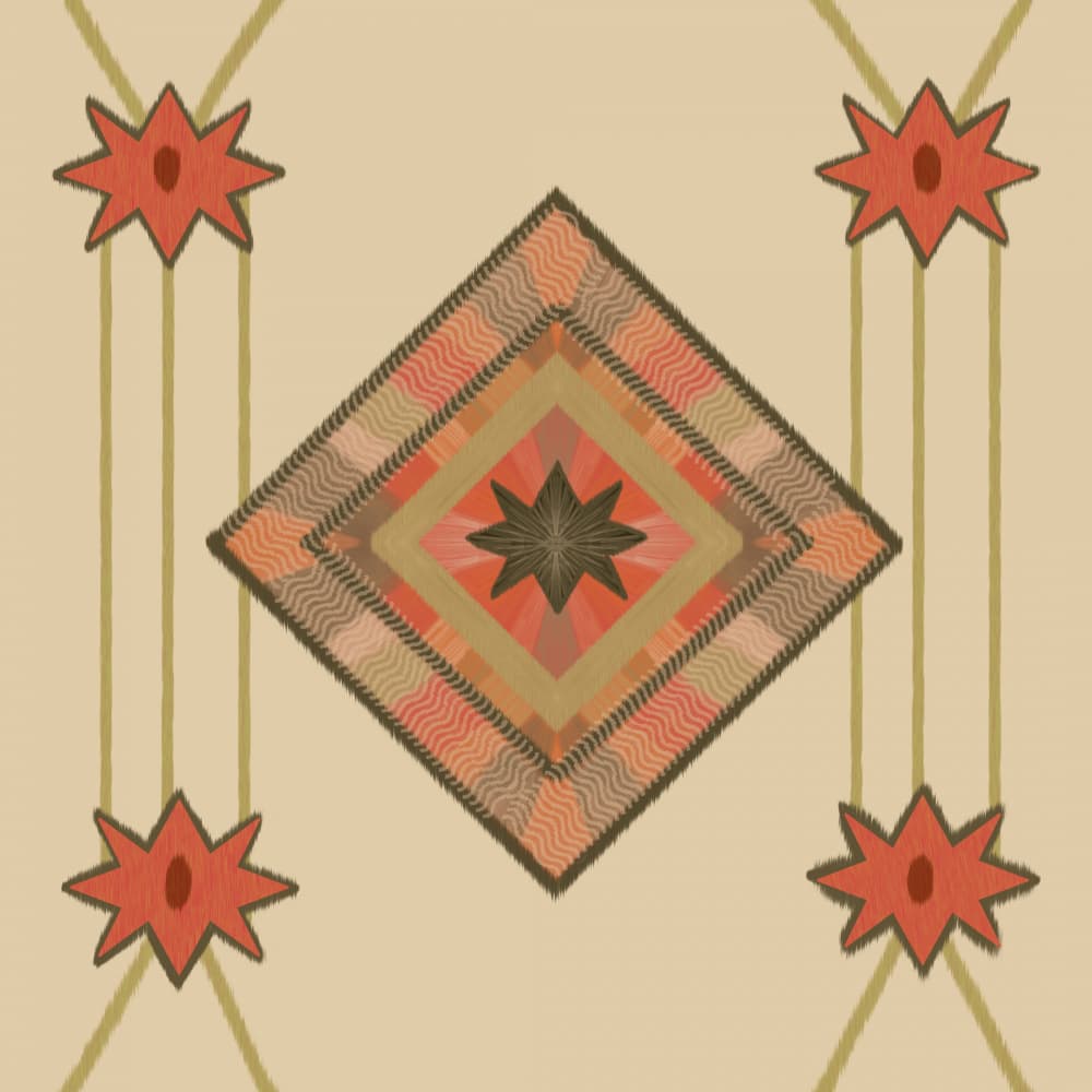 Bohemian Patterned Diamond by Aliya Putrus — canvas wall art