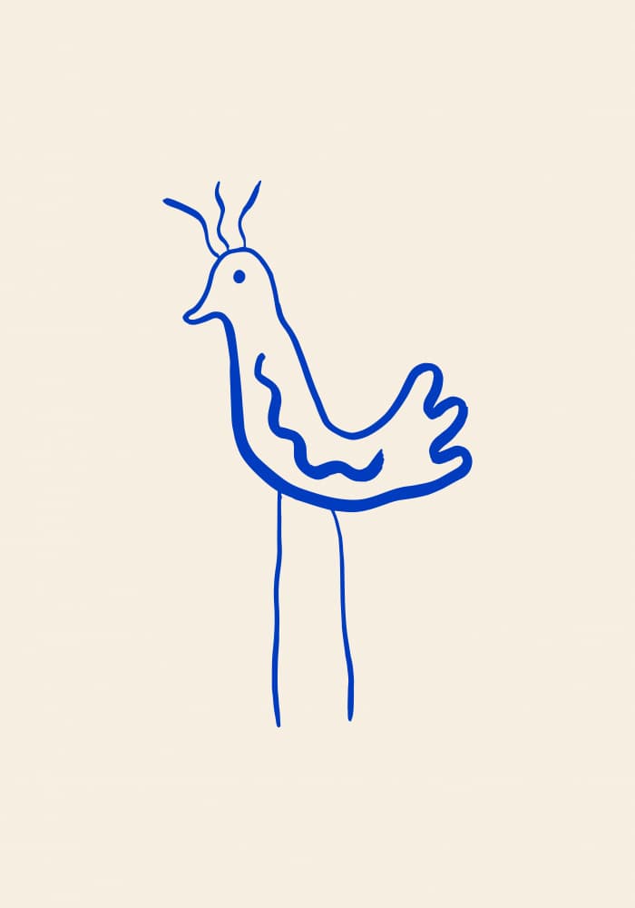 Minimalist Blue Bird by Studio JKN — canvas wall art