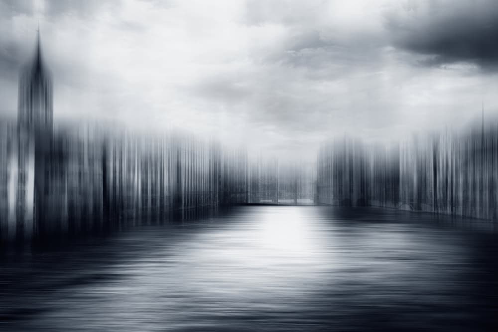 Blurred City Reflections by Stefan Eisele — canvas wall art